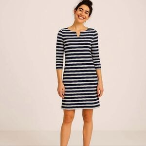 Forever 21 Nautical Blue and White Striped  Dress with 3/4 Length Sleeves size S